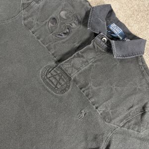 Vintage Polo Ralph Lauren Rugby Shirt Men's M Custom Fit Black Heavy Reinforced